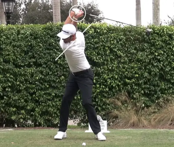 Dustin Johnson's top of backswing