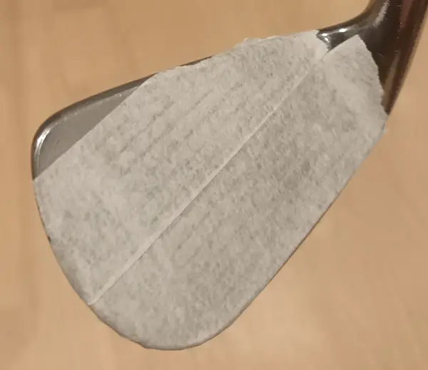 Masking tape on golf club