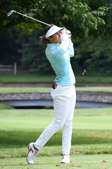 Woman golf swing