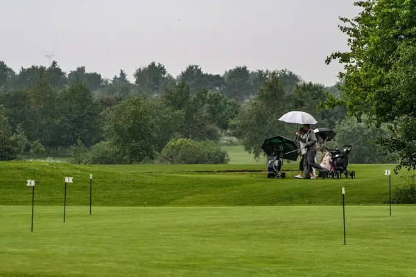 Golfing in the rain