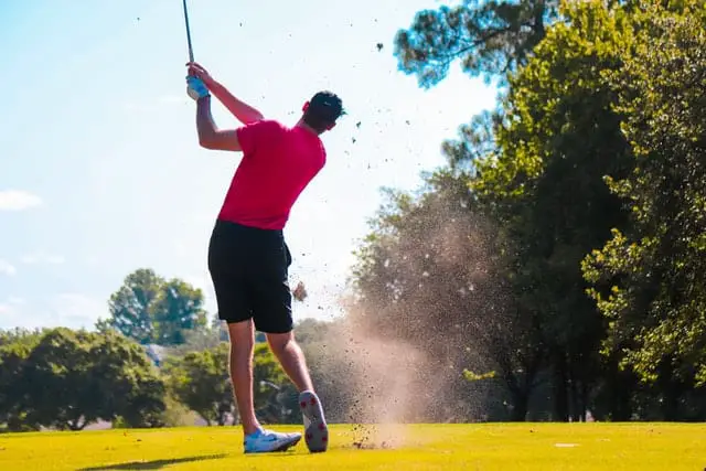 Golfer playing with glove on