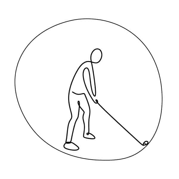 The arc of a golf club